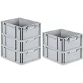 Produktbild: PROREGAL® Stapelbox SparSet Eurobox NextGen Economy/geschlossen, Grau, 3-16 Stück (5 St) geschlossen | 17 cm