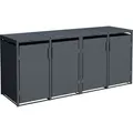 Produktbild: DEGAMO Mülltonnenbox 4er MÜNCHEN 264x80x116cm für Tonnen 120 und 240 Liter, grau - Dunkelgrau