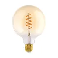 Produktbild: EGLO E27 Lampe, Spiral LED Glühbirne Globe, Vintage Leuchtmittel amber für Retro Beleuchtung, 4 Watt (entspricht 26 Watt), 270 Lumen, warmweiß, 2200k, Edison Birne G125, Ø 12,5 cm