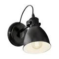 Produktbild: EGLO Wandlampe Priddy, 1 flammige Vintage Wandleuchte im Industrial Design, Retro Wandspot aus Stahl, Farbe: Schwarz, weiß, Fassung: E27