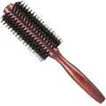 Produktbild: Runde Haarbürste zum Trocknen, runde Haarbürste aus Wildschweinborsten, Nylonborsten mit Rolle für Fransen, feines Haar, Curling, zum Trocknen, Stylen, Locken (Medium)