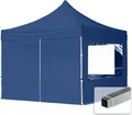 Produktbild: TOOLPORT 3x3m Aluminium Faltpavillon, inkl. 4 Seitenteile, dunkelblau