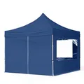 Produktbild: TOOLPORT 3x3m Aluminium Faltpavillon, inkl. 4 Seitenteile, dunkelblau - (59001)