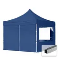 Produktbild: TOOLPORT Faltpavillon Faltzelt Pavillon 3x3m - 4 Seitenteile Aluminium 32mm Partyzelt 700N blau