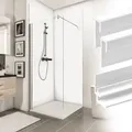 Produktbild: Schulte - Duschrückwand Decodesign Set Ecke (2 Duschrückwände, 2 Endprofile, 1 Eckverbinder), 3 Mm Starke Aluminiumverbundplatte, 90 X 210 Cm, Farbe: Weiß