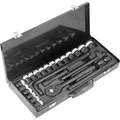 Produktbild: STAHLWERK Steckschlüssel-Satz 24-Teiliger Knarrenkasten Mit Verlängerung