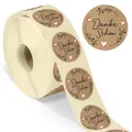 Produktbild: Dankeschön Aufkleber 500 St Danke Etiketten 35mm Rund Kraftpapier Optik Sticker