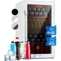 Produktbild: Klarstein - Getränkekühlschrank, Kühlschrank Klein Mit 3 Ablagen, Minikühlschrank Lautlos Für Büro Camping Outdoor, Mini-kühlschrank Mit Glastür, Mini Fridge 3-10°c, Bierkühlschrank 80 Liter,