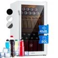 Produktbild: Weinkühlschrank Getränkekühlschrank Minibar 80 L Weinflaschen Glastür LED Weiß