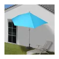 Produktbild: MCW Sonnenschirm halbrund Lorca, Halbschirm Balkonschirm, UV 50+ Polyester/Alu 3kg ~ 270cm türkis mit Ständer