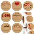 Produktbild: KYONANO 600 Etiketten Selbstklebend, Aufkleber zum Beschriften ∅38mm, Kraftpapier Etiketten|Mit Liebe Selbstgemacht|Klebeetiketten, Aufkleber Sticker Selbstgemacht für Gläser, Marmeladen, Verpackung