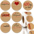 Produktbild: 600 Etiketten Selbstklebend Aufkleber zum Beschriften ∅38mm Kraftpapier Etike...