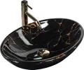 Produktbild: Rea Aufsatzwaschbecken Pamela Black Marble Shiny