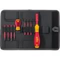 Produktbild: Wiha Schraubendreher und Bit Set slimVario® Schlitz, Pozidriv, PlusMinus/Pozidriv 9-tlg. in Tasche