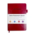 Produktbild: OFF-Block Dein Passwort Buch DEUTSCH I mit A-Z Register I Organizer für Passwörter, Benutzernamen, Webseiten und mehr I mit Stiftschlaufe I Gummiband I Dokumententasche innen (bordeaux)