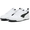 Produktbild: PUMA REBOUND V6 LOW Sneaker niedrig geschnitten, mit Schnürverschluss, aus getrommeltem Leder weiß 46 EU