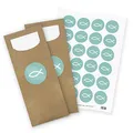 Produktbild: itenga 24x Bestecktaschen inkl. Serviette Motiv Fisch zur Kommunion Konfirmation Taufe Firmung für Jungen und Mädchen (Türkis)