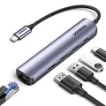 Produktbild: UGREEN USB C Hub Ethernet HDMI USB C Dock mit 100W PD, 4K HDMI, Ethernet, 2 USB 3.0, USB C Adapter kompatibel mit iPhone 15, Surface Pro, MacBook Pro/Air, iPad Pro/Air, Galaxy Tab, Galaxy S24 usw.