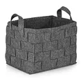 Produktbild: N8WERK Filz-Aufbewahrungskorb mit Griff 35x25x25cm | Ideal zur Aufbewahrung von Kaminholz & Zeitschriften | Strapazierfähig & vielseitig | Faltbarer Aufbewahrungskorb zur Lagerung [Dunkelgrau]