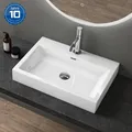 Produktbild: Mineralguss Aufsatz- und Hänge-Waschbecken Bad Handwaschbecken Waschtisch Col06