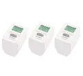 Produktbild: Olympia HT 430-22 Heizkörperthermostat, Elektronischer Heizungsregler, kompakter Energiespar-Regler, programmierbar, digital, weiß, Zeitschaltuhr, Energiespar-Thermostat mit Ventilschutz (3 Stück)