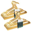 Produktbild: Parusia Kleiderbügel Gold, 42cm breit, 1cm stark, Kleiderbügel Metall rostfrei, formstabil, zur platzsparenden Kleideraufbewahrung & Organisation von Kleiderschrank, Kleiderständer (20)