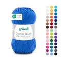 Produktbild: Gründl Wolle Cotton Quick uni - dünne Wolle zum Häkeln - Strickgarn - Häkelgarn - Glänzend und hautfreundlich - 100% Baumwolle - 1 Knäuel 50 g / 125 m - Nadelstärke 3-4 - Royalblau