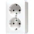 Produktbild: Jung 6020KIAWW Schutzkontakt-Zwei-fach-Steckdose, 16 A 250 V ~, 47 mm, SAFETY+, AP 600, alpinweiß