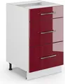 Produktbild: Vicco Küchenunterschrank Fame-Line, 50 cm ohne Arbeitsplatte, Bordeaux Hochglanz/Weiß