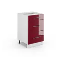 Produktbild: Vicco Unterschrank Fame-Line, Bordeaux Hochglanz/Weiß, 50 cm ohne Arbeitsplatte