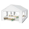 Produktbild: TOOLPORT Hochwertiges Partyzelt 4x6 m Pavillon Zelt PE Plane 450 N Gartenzelt Festzelt Wasserdicht weiß
