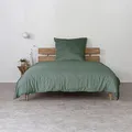 Produktbild: AGA.PIE Bambus Lyocell Bettwäsche-Set 135x200 + 80x80 cm - Dunkel-Grün, 100% Bio Oeko-Tex 100, für Allergiker, Antibakteriell, Ganzjahres-Bettwäsche, Atmungsaktiv, Geruchshemmend, Besonders sanft