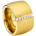Produktbild: Heideman Fingerring Lines goldfarben (Ring, 1-tlg., inkl. Geschenkverpackung), mit Steinen goldfarben 50 (15.9)