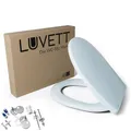 Produktbild: LUVETT® WC-Sitz mit Absenkautomatik C100 oval universell, Toilettendeckel mit 3 Edelstahl Montagelösungen, Klodeckel abnehmbar, Farbe:Crocus Blau