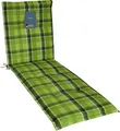 Produktbild: LILENO HOME Sonnenliege Auflage als [1er Set - Rollliege] in Karo Grün - Gartenliegen Auflage perfekt für Strandliege - Polster Auflage für Gartenliege (188x60x5cm)