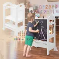 Produktbild: Joyz Lernturm mit Tafel Lernhocker Kinderstuhl Lernstuhl Tritthocker Montessori