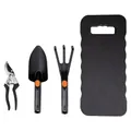 Produktbild: BLACK+DECKER Gartenwerkzeug Set 4-Teilig - Knieschoner, Gartenschere, Schaufel und Gartenkralle - 13mm Schneidkapazität - Schwarz/Orange
