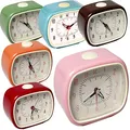 Produktbild: LS-LebenStil Retro Reise-Wecker Rosa 11x9x6cm Analog Vintage Quarzwecker Nostalgie Schlafzimmer Nachttisch Tischuhr Alarm-Clock Ostalgie kleine Tischuhr leises Ticken
