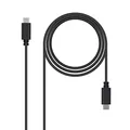 Produktbild: Nanocable 10.01.2301 - Kabel 3A USB-C zu USB-C, Hauptanwendung für Mobiltelefone, Tablets, Laptops usw. USB 2.0, bis zu 3 Ampere Last, Typ C/M-C/M, männlich-männlich, schwarz, 1.0 mts