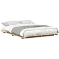 Produktbild: vidaXL Bett Bodenbettgestell Braun 140 x 200 cm Massivholz Kiefer (1-tlg) braun 140 cm x 200 cm x 10 cm