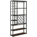 Produktbild: Costway Weinregal Metall 27 Flaschen Schwarz 81 x 23 x 166 cm