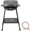 Produktbild: Royal Gourmet 2-Brenner Gasgrill, 5 kW Standgrill mit Grillplatte und Grillrost, Outdoor Gasgrill für Balkon, Terrasse, Camping - Schwarz