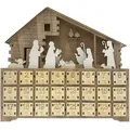 Produktbild: Mobili Rebecca - Rebecca Mobili Adventskalender Mit 24 Schubladen Und Geschnitzter Holz-krippe Weihnachtsdekoration