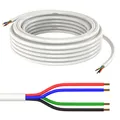 Produktbild: 5m RGB LED Steuerleitung 4x 0,34mm² LiYY Verlängerung 4 adrig Stromkabel Weiß