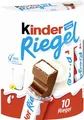 Produktbild: Kinder Riegel - 10 Einzelriegel, einzeln verpackte Schokoriegel, zartschmelzende Vollmilchschokolade mit Milchcremefüllung, ohne Farb- und Konservierungsstoffe, 210g