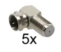 Produktbild: 5x F-Adapter F-Verbinder für SAT-Kabel - Coax - abgewinkelt