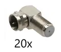 Produktbild: 20x F-Adapter F-Verbinder für SAT-Kabel - Coax - abgewinkelt