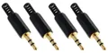 Produktbild: 4x Klinkenstecker 3,5mm Stereo vergoldet stereo - löt