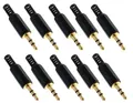 Produktbild: 10 Stk stereo Klinkenstecker 3,5mm vergoldet Profiqualität gold - löt