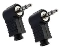 Produktbild: 2x 3,5mm Klinkenstecker stereo - Kopfhörer Stecker lötbar - abgewinkelt
